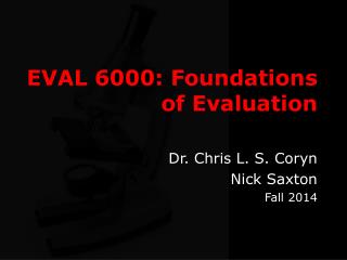 EVAL 6000: Foundations of Evaluation