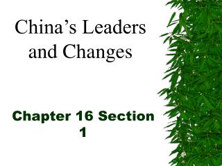 Chapter 16 Section 1