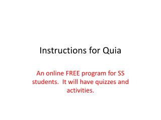Instructions for Quia
