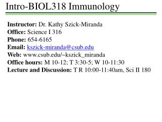 Intro-BIOL318 Immunology
