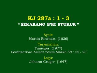 KJ 287a : 1 - 3