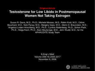 Original Article Testosterone for Low Libido in Postmenopausal Women Not Taking Estrogen