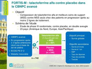 FORTIS-M : talactoferrine alfa contre placebo dans le CBNPC avancé