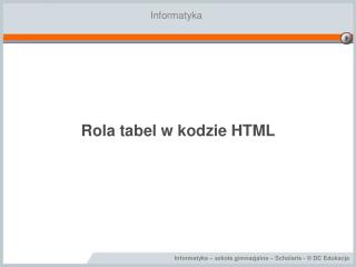 Rola tabel w kodzie HTML