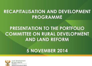 Background on Recapitalisation and Development Programme (RADP)