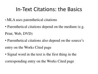 In-Text Citations: the Basics