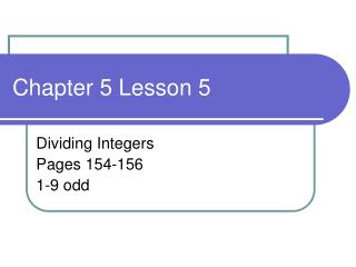 Chapter 5 Lesson 5