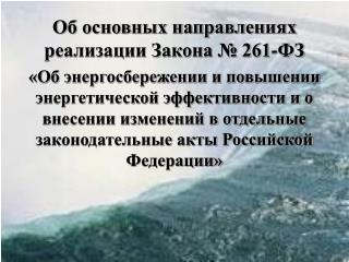 Об основных направлениях реализации Закона № 261-ФЗ