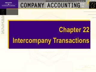Chapter 22 Intercompany Transactions