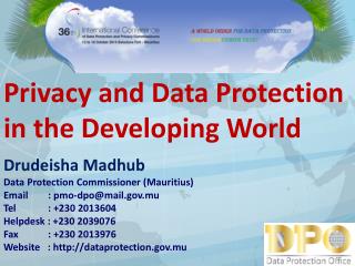 Privacy and Data Protection in the Developing World