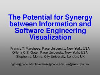 The Potential for Synergy between Information and Software Engineering Visualization