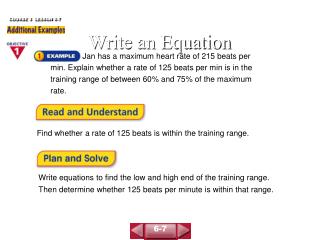 Write an Equation