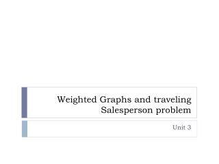 Weighted Graphs and traveling Salesperson problem