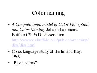 Color naming