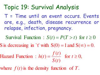 Topic 19: Survival Analysis