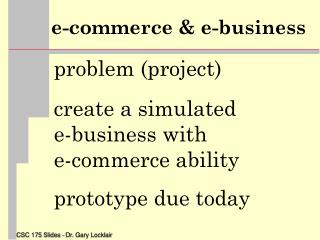 e-commerce &amp; e-business