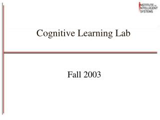 Cognitive Learning Lab