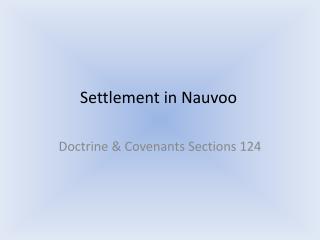 Settlement in Nauvoo