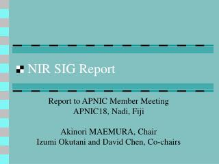 NIR SIG Report