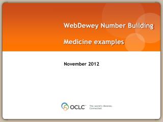 WebDewey Number Building Medicine examples