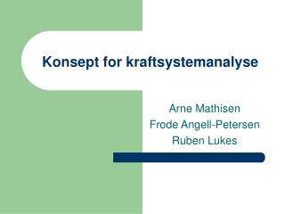 Konsept for kraftsystemanalyse