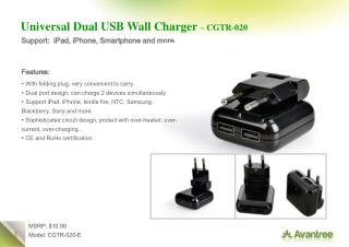 Universal Dual USB Wall Charger – CGTR-020