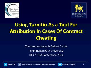 Using Turnitin As a Tool For Attribution In Cases Of Contract Cheating