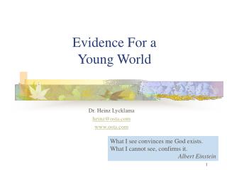 Evidence For a Young World