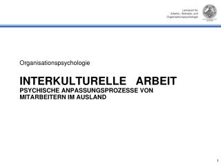 Interkulturelle Arbeit Psychische Anpassungsprozesse von Mitarbeitern im Ausland