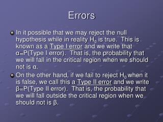 Errors