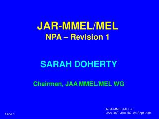 JAR-MMEL/MEL NPA – Revision 1