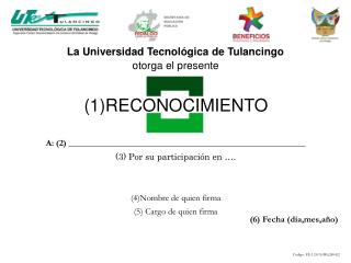 (1)RECONOCIMIENTO