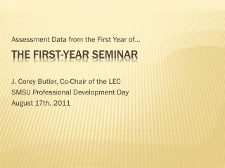 The First-year seminar