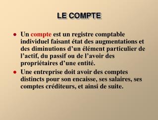 LE COMPTE