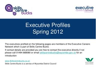 Executive Profiles Spring 2012