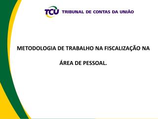 METODOLOGIA DE TRABALHO NA FISCALIZAÇÃO NA ÁREA DE PESSOAL.