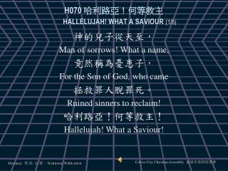 H070 哈利路亞！何等救主 HALLELUJAH! WHAT A SAVIOUR (1/5)