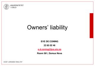 Owners’ liability