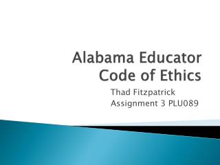 Alabama Educator Code of Ethics