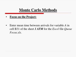 Monte Carlo Methods