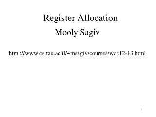 Register Allocation