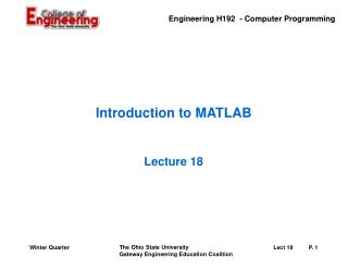 Introduction to MATLAB