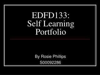 EDFD133: Self Learning Portfolio