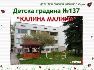 ЦДГ №137 ☼ “КАЛИНА МАЛИНА” ☼ София