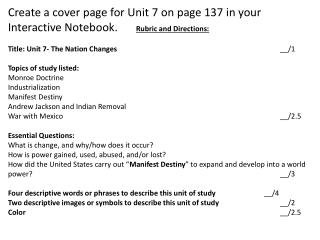 Unit 7. The Nation Changes Cover Page