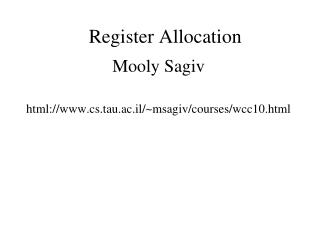 Register Allocation