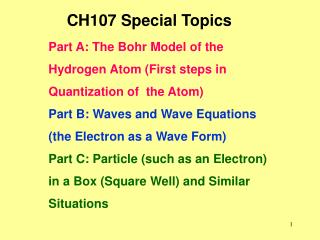 CH107 Special Topics