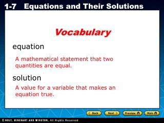 equation solution