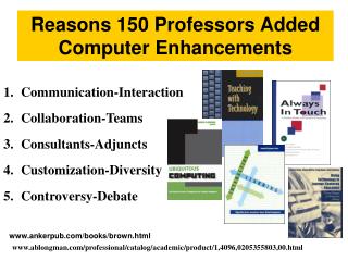 Reasons 150 Professors Added Computer Enhancements