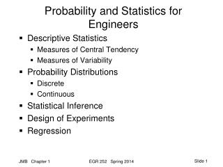 Probability and Statistics for Engineers